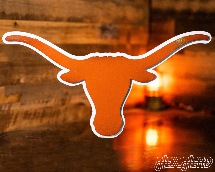 Texas Longhorns  "LONGHORN" 3D Vintage Metal Wall Art