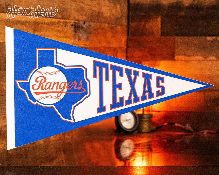 Texas Rangers "1993" 2 Layer Pennant 3D Vintage Metal Wall Art