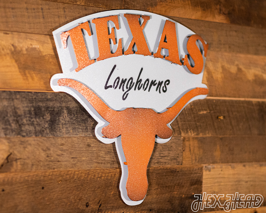 Texas Longhorns HEX HEAD EXCLUSIVE Design 3D Metal Art
