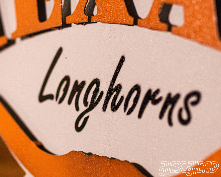 Texas Longhorns HEX HEAD EXCLUSIVE Design 3D Metal Art