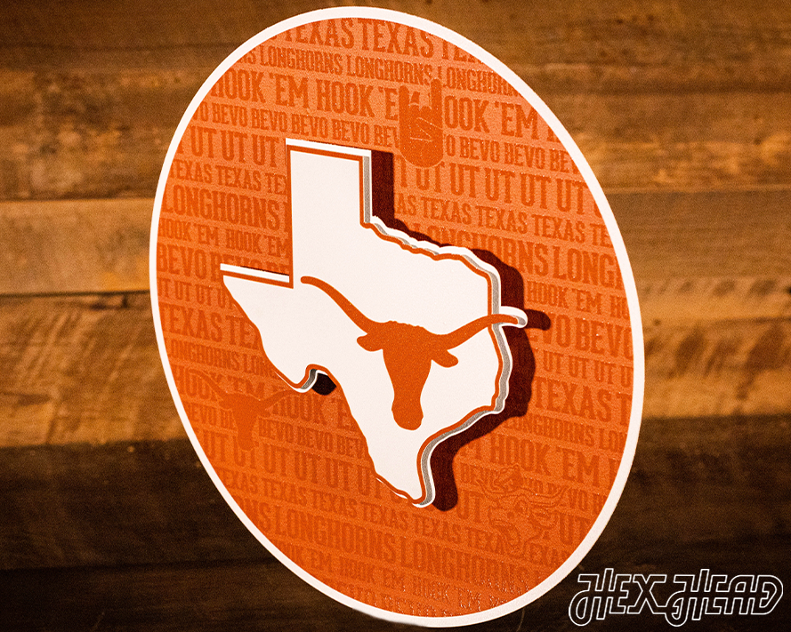 Texas Longhorns CRAFT SERIES 3D Embossed Metal Wall Art