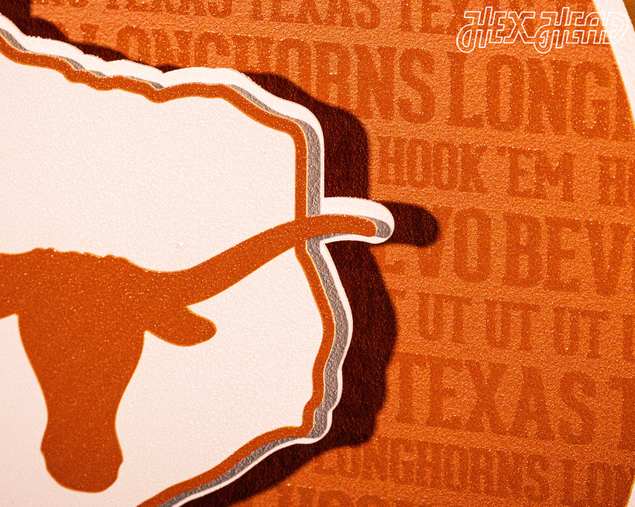 Texas Longhorns CRAFT SERIES 3D Embossed Metal Wall Art