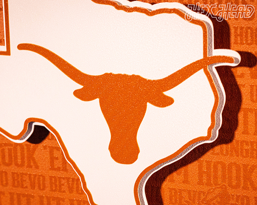 Texas Longhorns CRAFT SERIES 3D Embossed Metal Wall Art