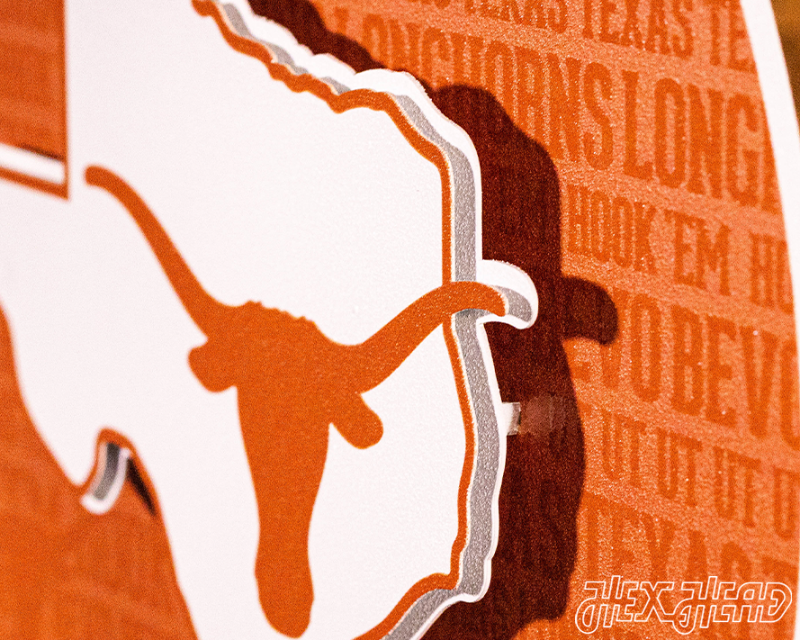 Texas Longhorns CRAFT SERIES 3D Embossed Metal Wall Art