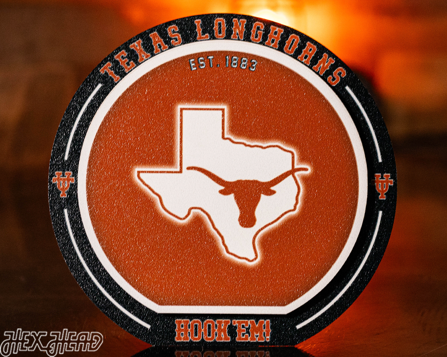 Texas Longhorns "Double Play" On the Shelf or on the Wall Art