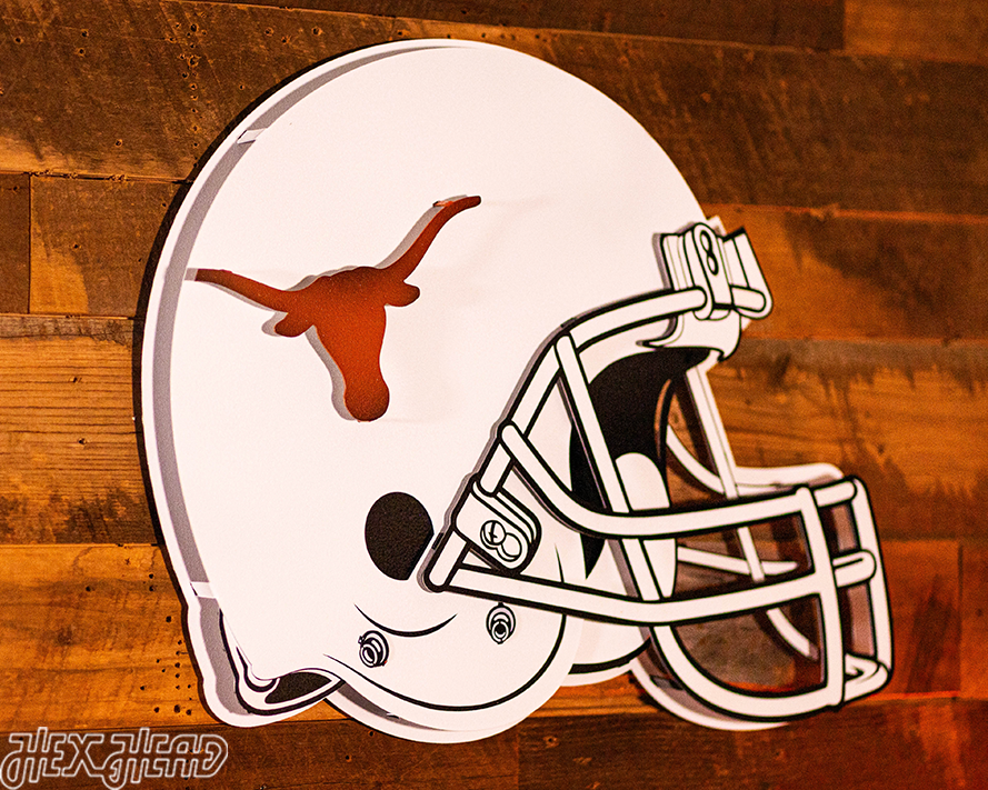 BLITZ COLLECTION - 8 LAYER Texas Longhorns Helmet 3D Metal Wall Art