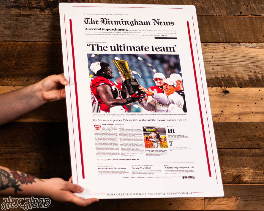 Birmingham News Crimson Tide 2021 Football National Champions Front Page - JAN 13, 2021