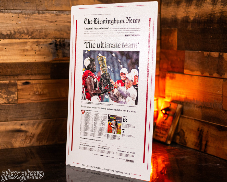 Birmingham News Crimson Tide 2021 Football National Champions Front Page - JAN 13, 2021