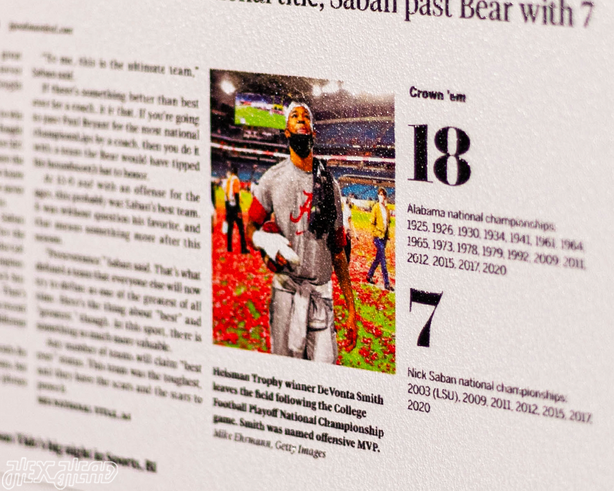 Birmingham News Crimson Tide 2021 Football National Champions Front Page - JAN 13, 2021