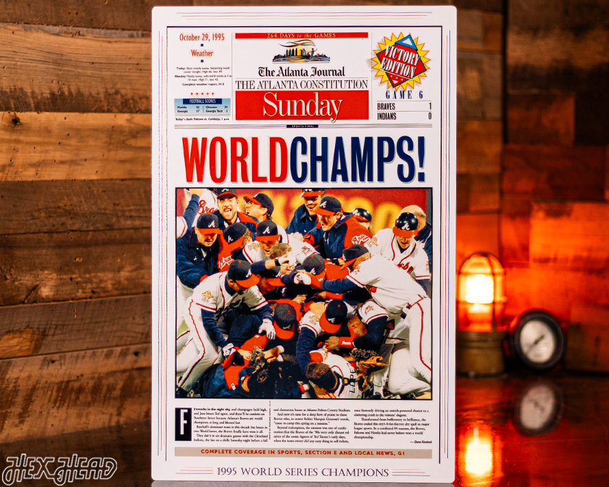 The Atlanta Journal Constitution Braves 1995 WORLD SERIES Front Page - OCT 29, 1995