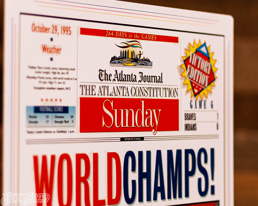 The Atlanta Journal Constitution Braves 1995 WORLD SERIES Front Page - OCT 29, 1995