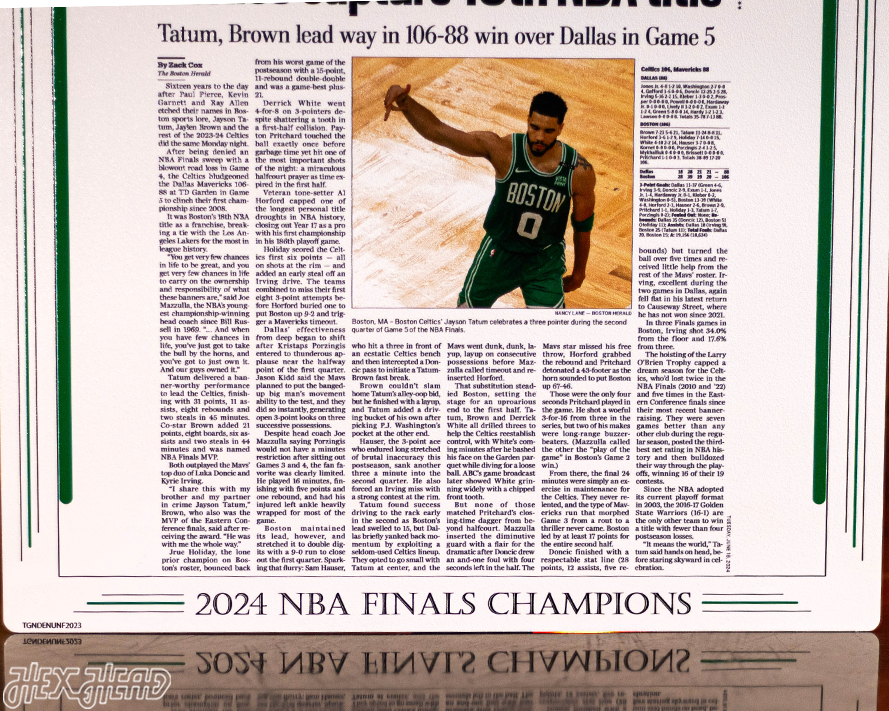 Boston Herald Celtics 2024 NBA FINALS Front Page - JUNE 18, 2024