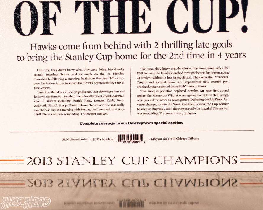 Chicago Tribune Blackhawks 2013 STANLEY CUP Front Page - JUNE 25, 2013