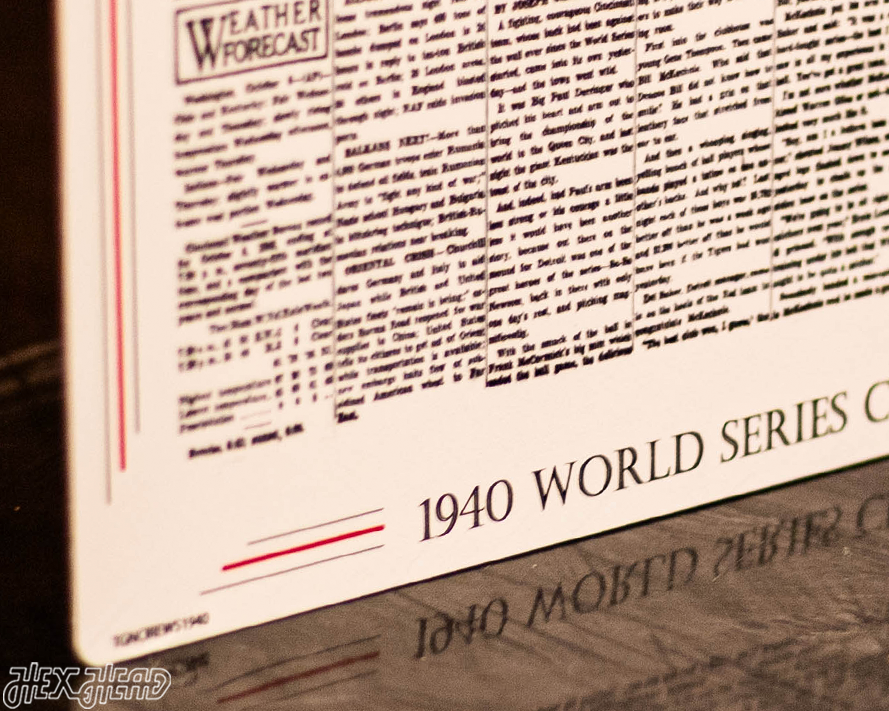 The Cincinnati Enquirer Reds 1940 WORLD SERIES Front Page - OCT 9, 1940