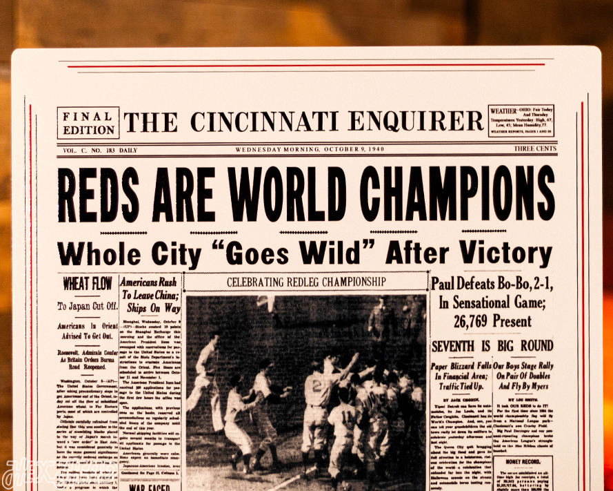 The Cincinnati Enquirer Reds 1940 WORLD SERIES Front Page - OCT 9, 1940