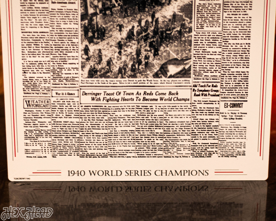 The Cincinnati Enquirer Reds 1940 WORLD SERIES Front Page - OCT 9, 1940
