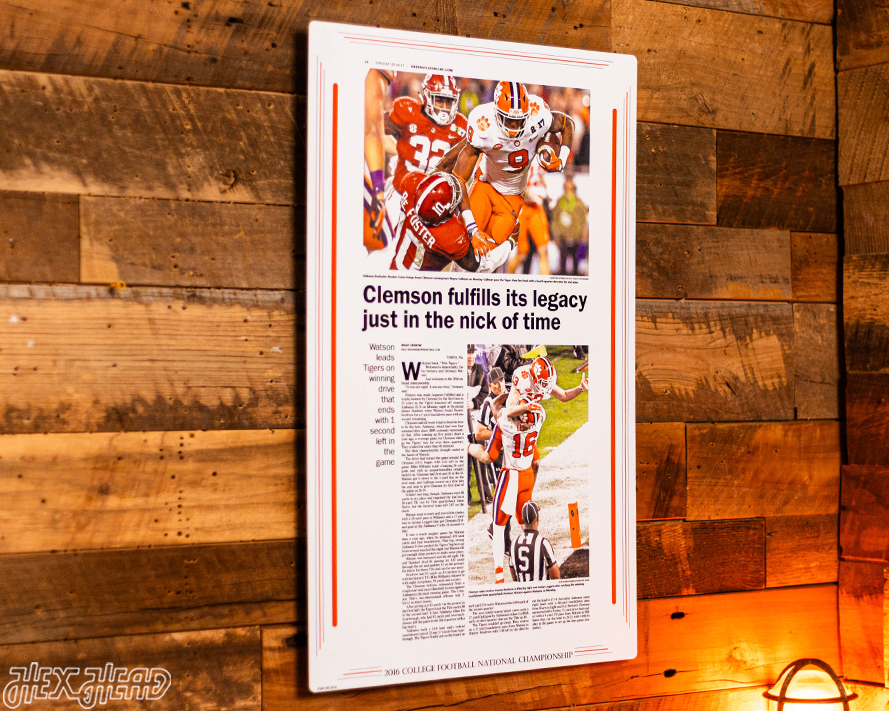 Greenville News Clemson Tigers 2016 Football National Champions Front Page - JAN 10, 2017