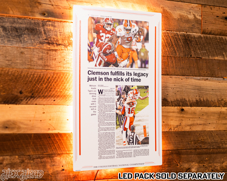 Greenville News Clemson Tigers 2016 Football National Champions Front Page - JAN 10, 2017