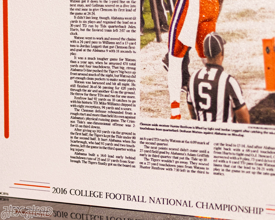 Greenville News Clemson Tigers 2016 Football National Champions Front Page - JAN 10, 2017