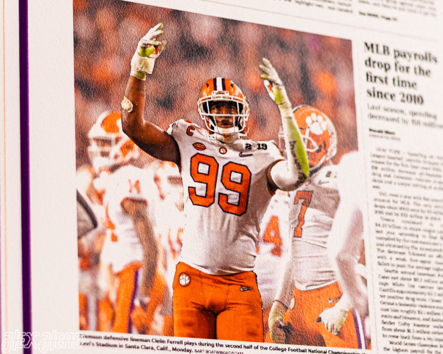 Greenville News Clemson Tigers 2018 Football National Champions Front Page - JAN 9, 2019