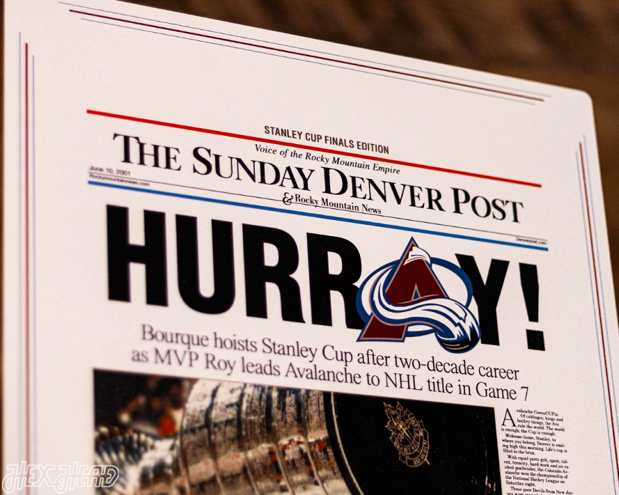 Sunday Denver Post Colorado Avalanche 2001 STANLEY CUP Front Page - JUNE 10, 2001