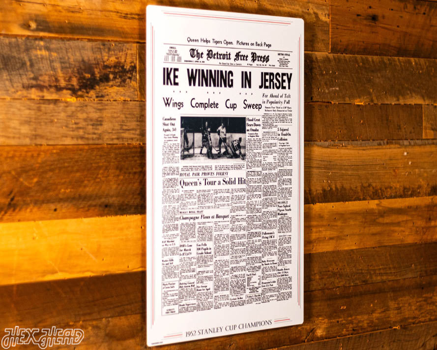 Detroit Free Press Red Wings 1952 Stanley Cup Front Page - APRIL 16, 1952