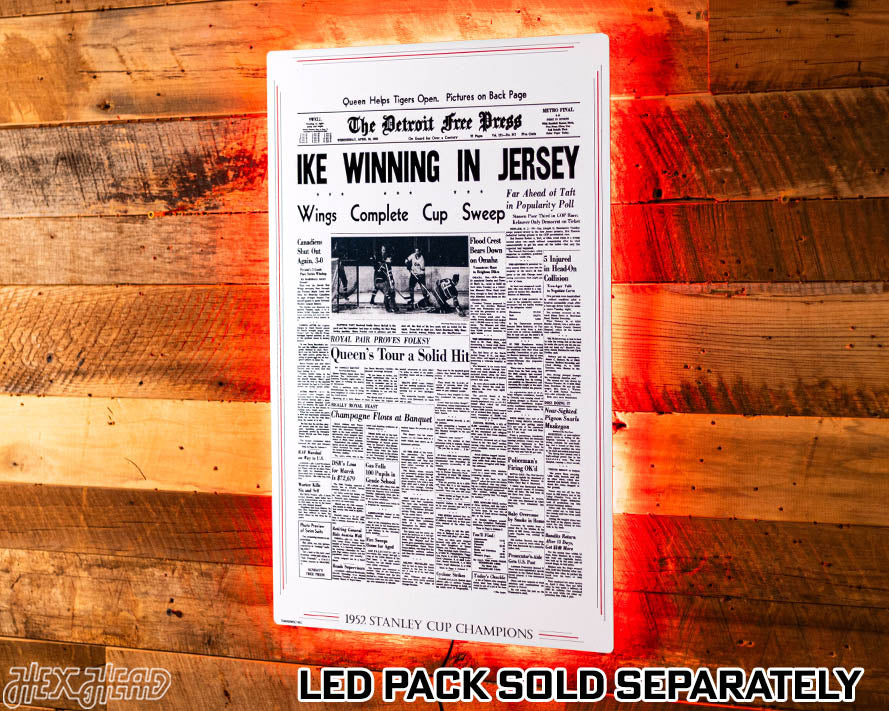 Detroit Free Press Red Wings 1952 Stanley Cup Front Page - APRIL 16, 1952