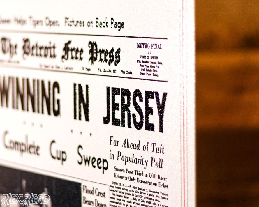 Detroit Free Press Red Wings 1952 Stanley Cup Front Page - APRIL 16, 1952