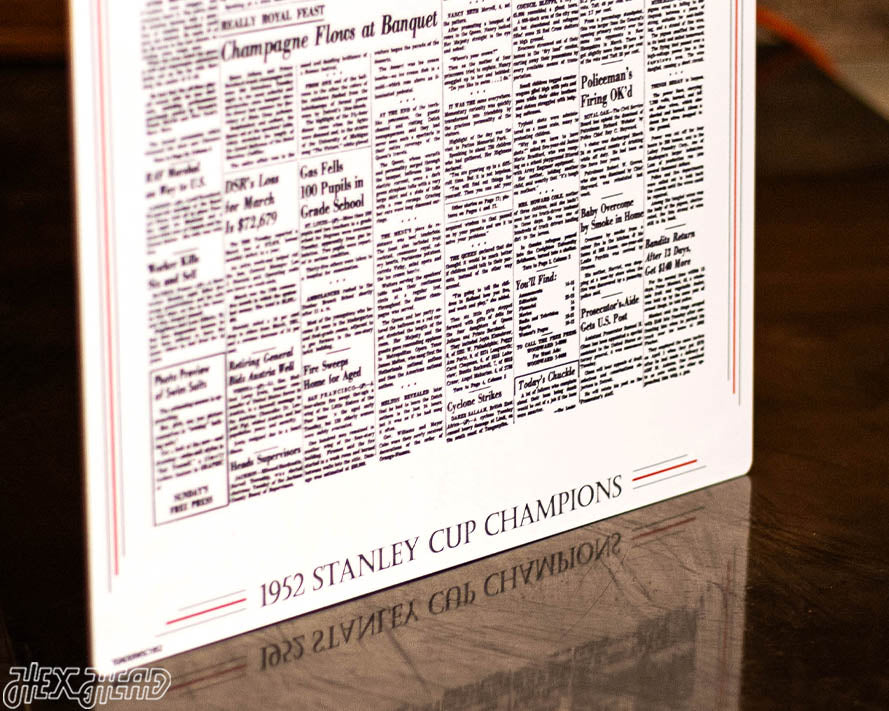 Detroit Free Press Red Wings 1952 Stanley Cup Front Page - APRIL 16, 1952