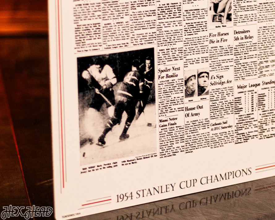 Detroit Free Press Red Wings 1954 Stanley Cup Front Page - APRIL 17, 1954