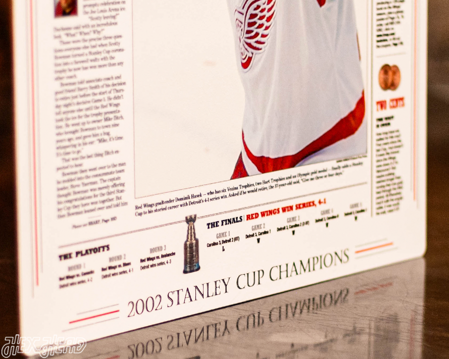 Detroit Free Press Red Wings 2002 Stanley Cup Front Page - JUNE 14, 2002