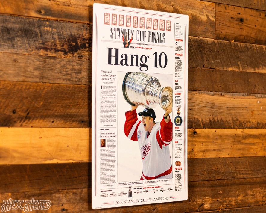 Detroit Free Press Red Wings 2002 Stanley Cup Front Page - JUNE 14, 2002