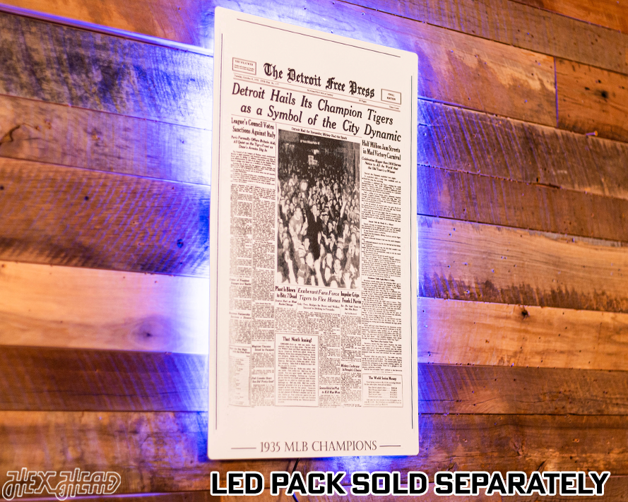 Detroit Free Press Tigers 1935 WORLD SERIES Front Page - OCT 8, 1935