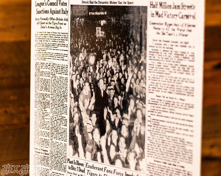 Detroit Free Press Tigers 1935 WORLD SERIES Front Page - OCT 8, 1935