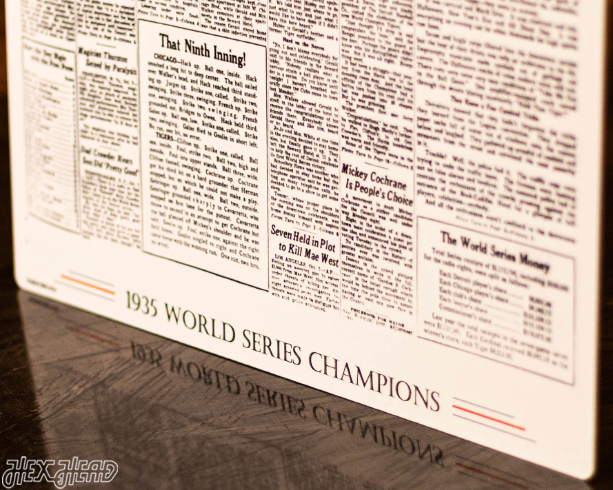 Detroit Free Press Tigers 1935 WORLD SERIES Front Page - OCT 8, 1935