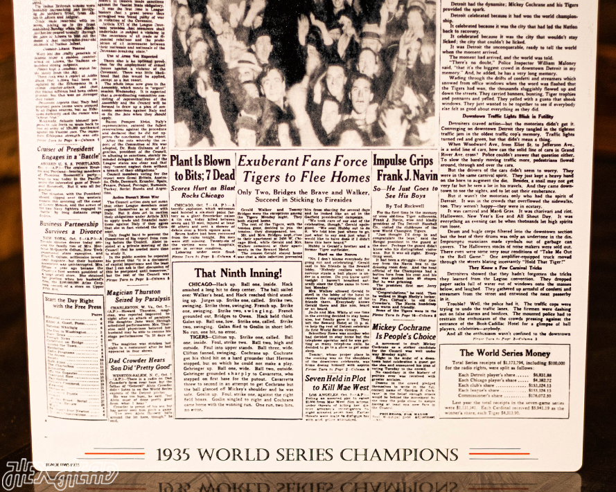 Detroit Free Press Tigers 1935 WORLD SERIES Front Page - OCT 8, 1935