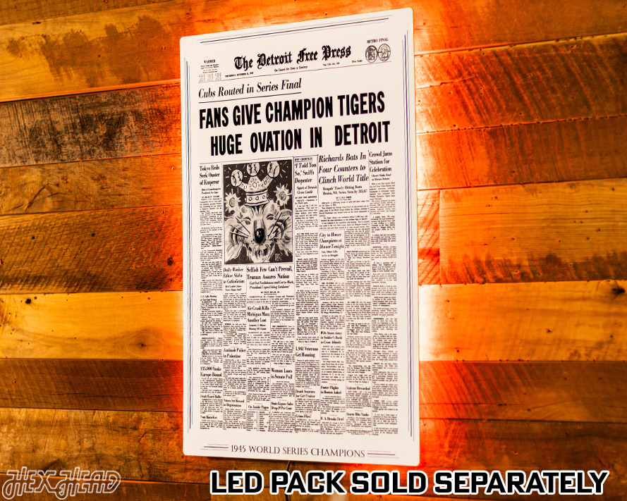 Detroit Free Press Tigers 1945 WORLD SERIES Front Page - OCT 11, 1945