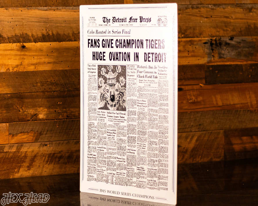 Detroit Free Press Tigers 1945 WORLD SERIES Front Page - OCT 11, 1945