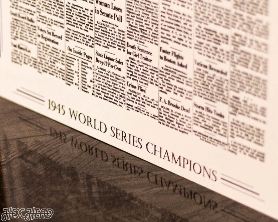 Detroit Free Press Tigers 1945 WORLD SERIES Front Page - OCT 11, 1945