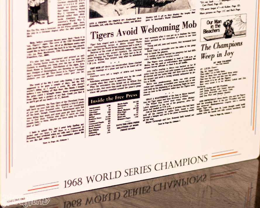 Detroit Free Press Tigers 1968 WORLD SERIES Front Page - OCT 11, 1968