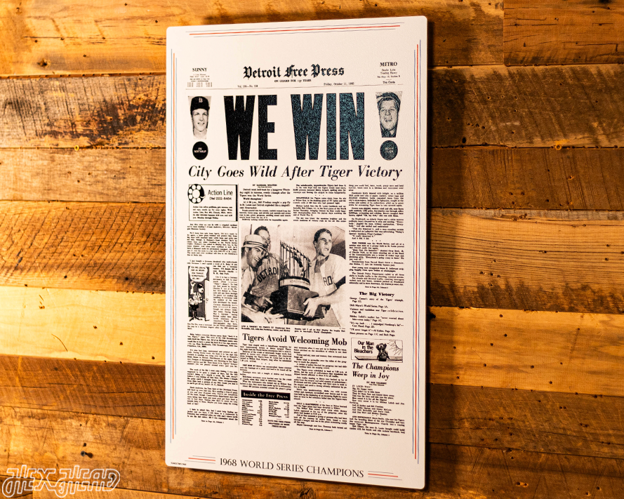 Detroit Free Press Tigers 1968 WORLD SERIES Front Page - OCT 11, 1968