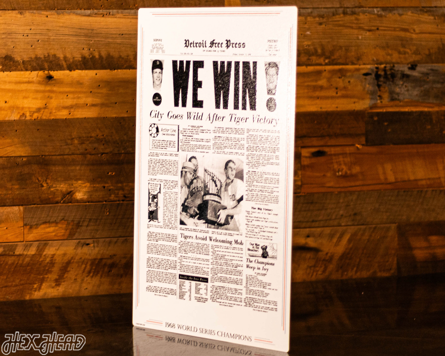 Detroit Free Press Tigers 1968 WORLD SERIES Front Page - OCT 11, 1968