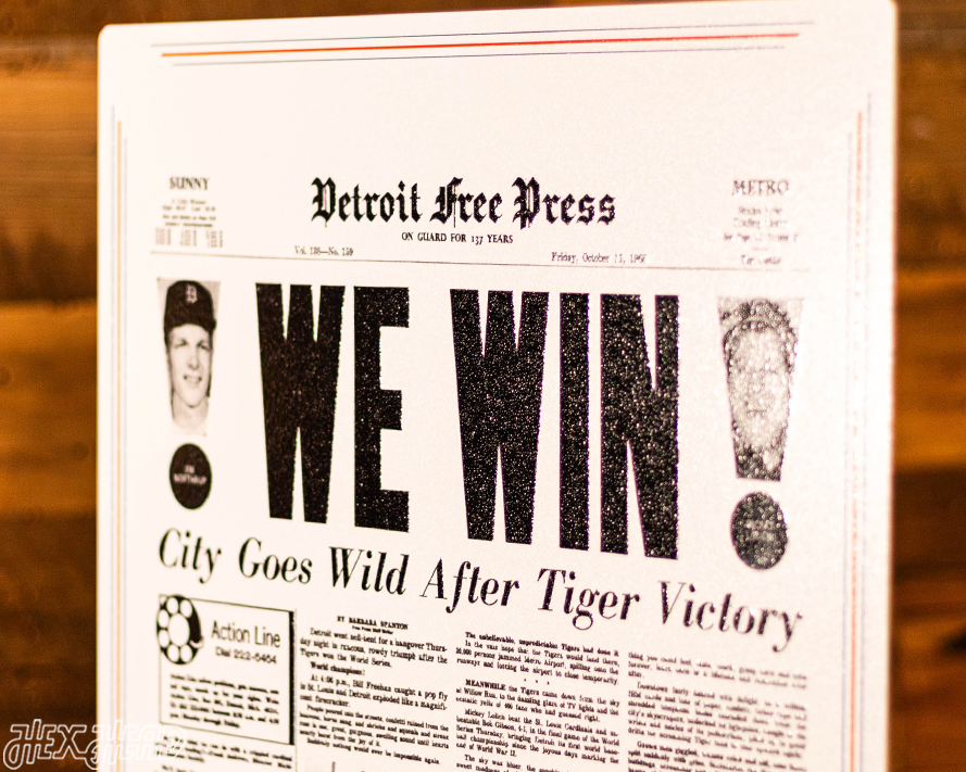 Detroit Free Press Tigers 1968 WORLD SERIES Front Page - OCT 11, 1968