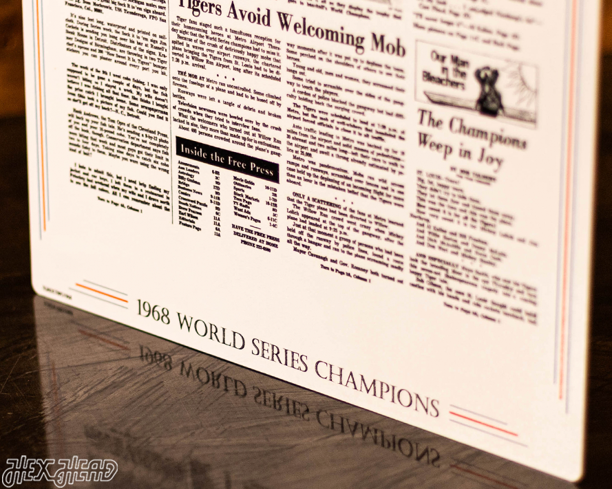 Detroit Free Press Tigers 1968 WORLD SERIES Front Page - OCT 11, 1968