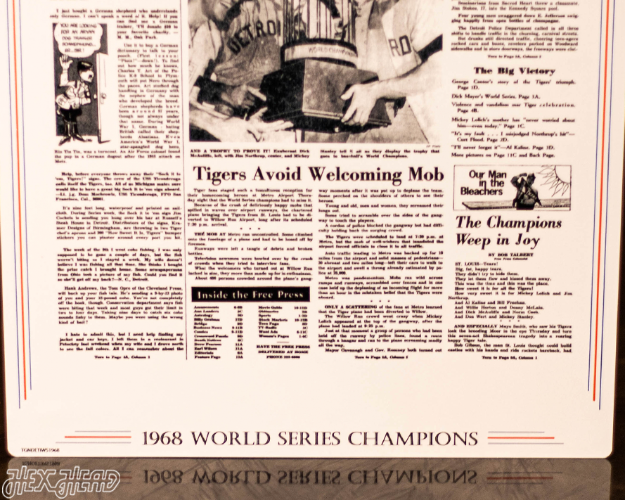 Detroit Free Press Tigers 1968 WORLD SERIES Front Page - OCT 11, 1968
