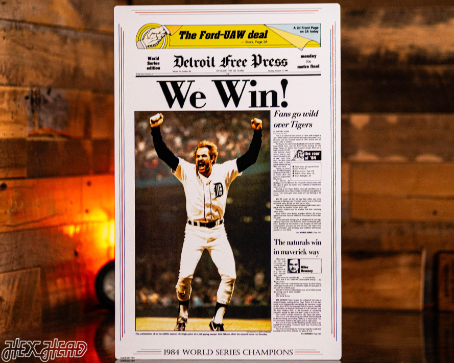 Detroit Free Press Tigers 1984 WORLD SERIES Front Page - OCT 15, 1984