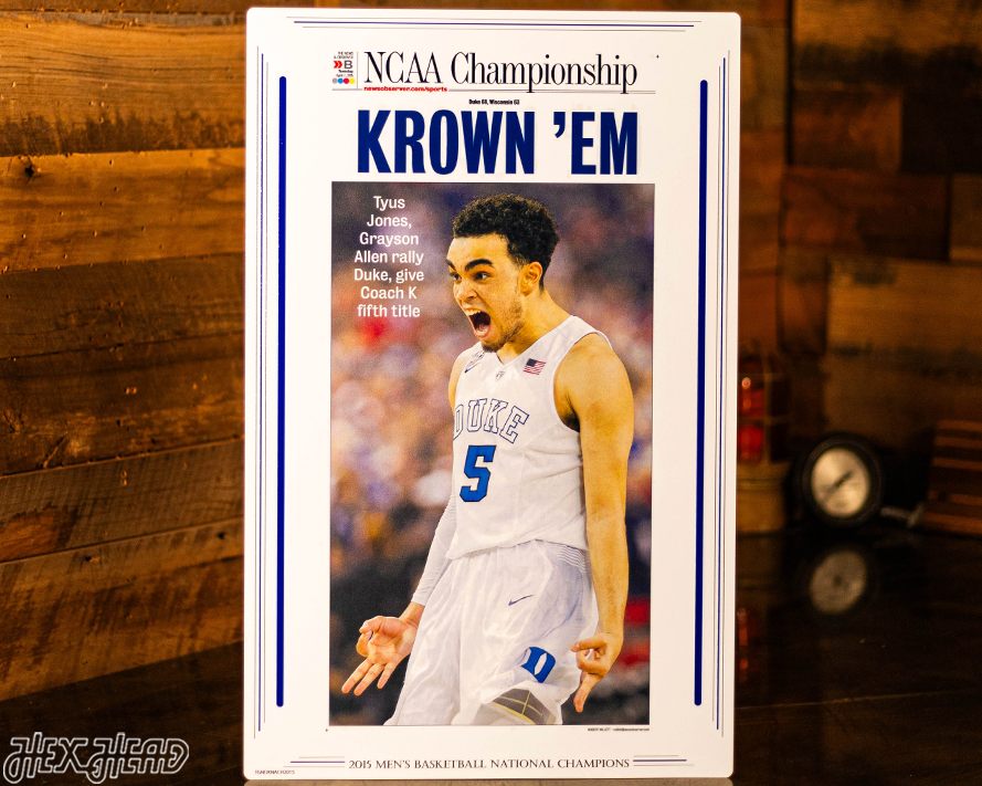 The News & Observer Duke Blue Devils 2015 National Basketball Champions Front Page - April 7, 2015