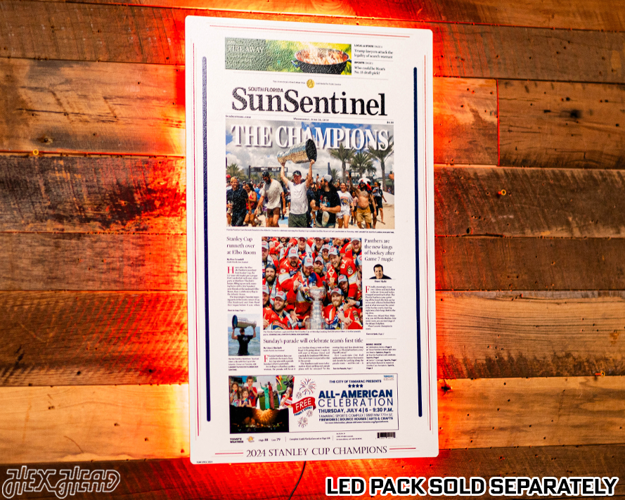 Sun Sentinel Florida Panthers 2024 STANLEY CUP Front Page - JUNE 26, 2024