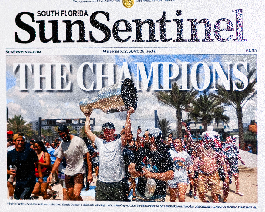 Sun Sentinel Florida Panthers 2024 STANLEY CUP Front Page - JUNE 26, 2024