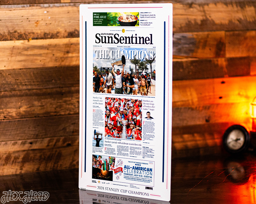 Sun Sentinel Florida Panthers 2024 STANLEY CUP Front Page - JUNE 26, 2024